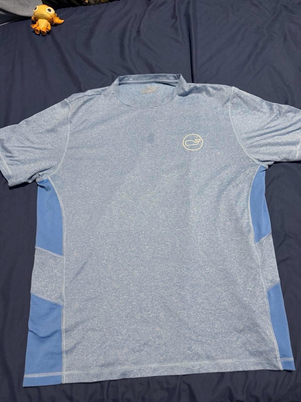 Vineyard Vines Heathered Light Blue Men's Swim Rash Guard